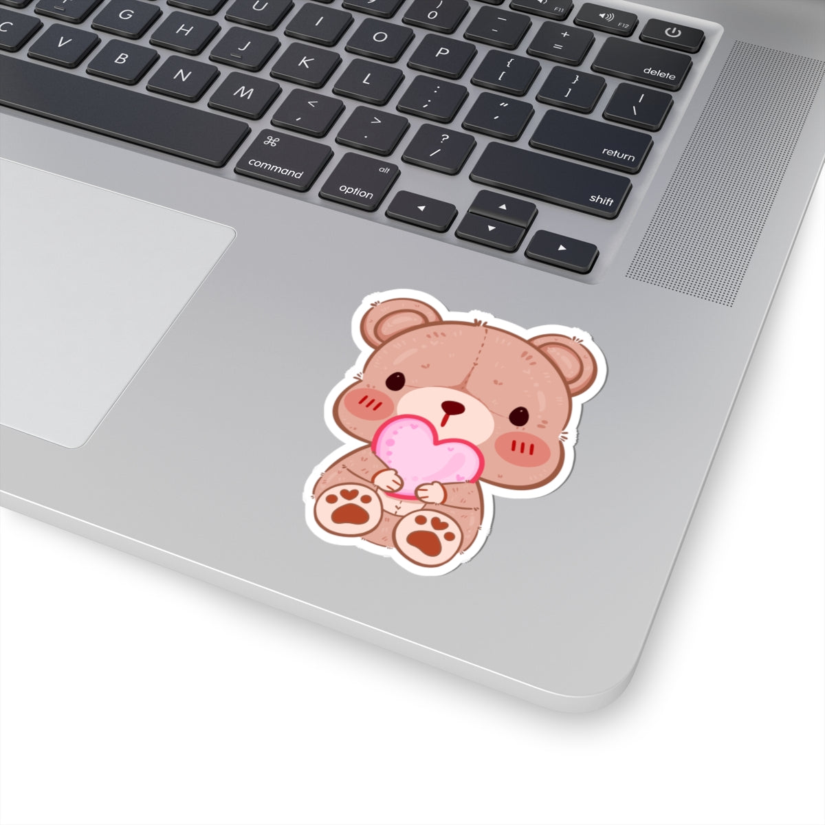 Cute Teddy Bear Heart Kiss-Cut Sticker - Puppy's Aesthetics