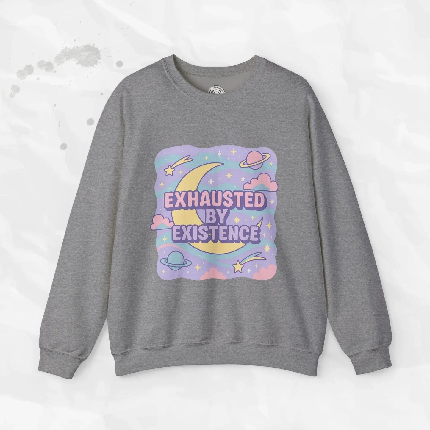 Exhausted by Existence Crew Sweater (Colors) - Puppy's Aesthetics