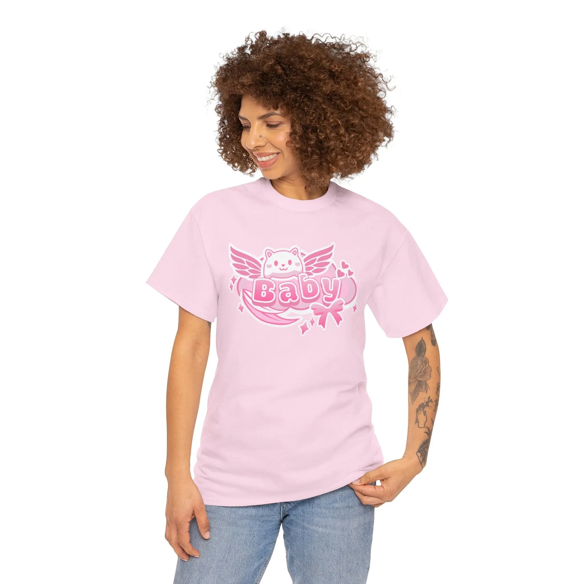 Soft Baby Pink Wings Play Tee - Puppy's Aesthetics