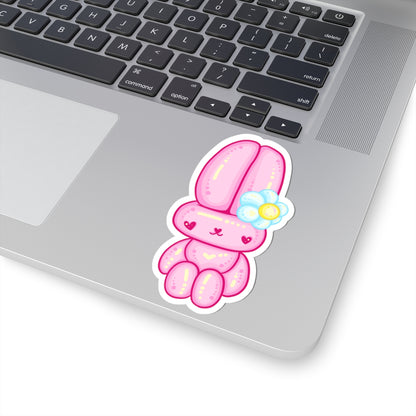 Kawaii Flower Bunny Kiss-Cut Sticker - Puppy's Aesthetics