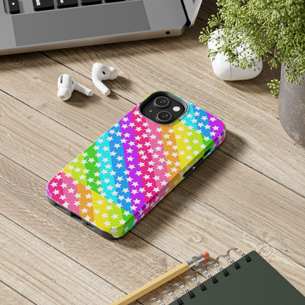 Starry Sprinkle Rainbow Tough iPhone Case