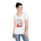 Lil Devil Cat V-Neck Play Tee - Puppy's Aesthetics