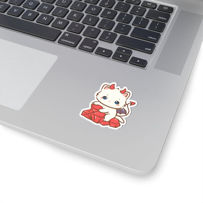 Kawaii Demon Kitty Kiss-Cut Sticker - Puppy's Aesthetics