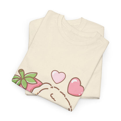 Cute Bunny Strawberry Play Tee - Puppy's Aesthetics