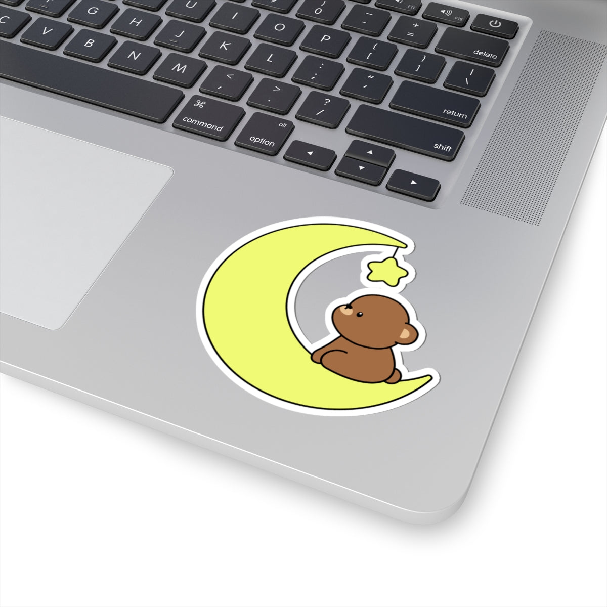 Cute Bear on Moon Kiss-Cut Sticker - Puppy's Aesthetics