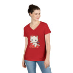 Lil Devil Cat V-Neck Play Tee - Puppy's Aesthetics