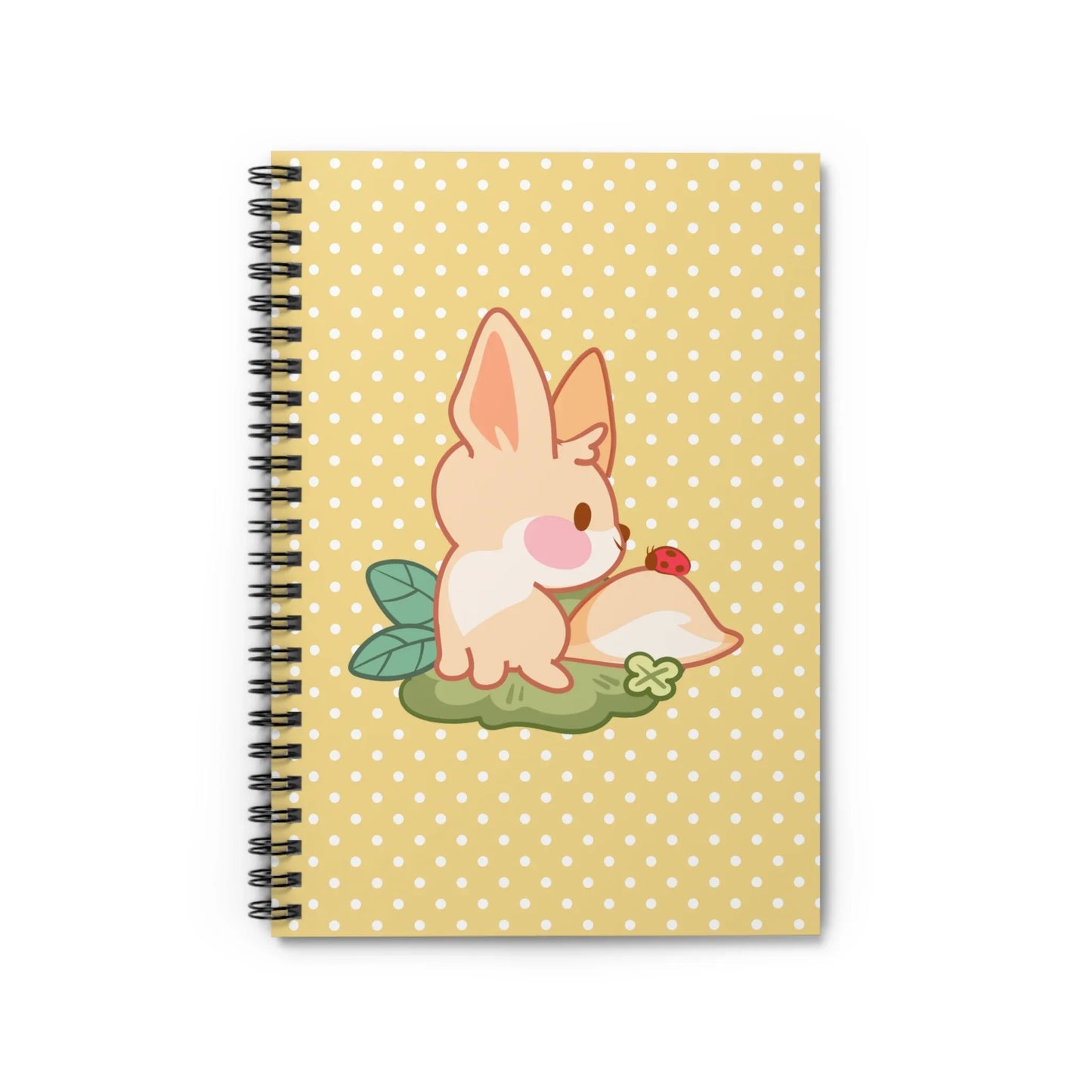 Kawaii Fennec & Ladybug Ruled Journal - Puppy's Aesthetics