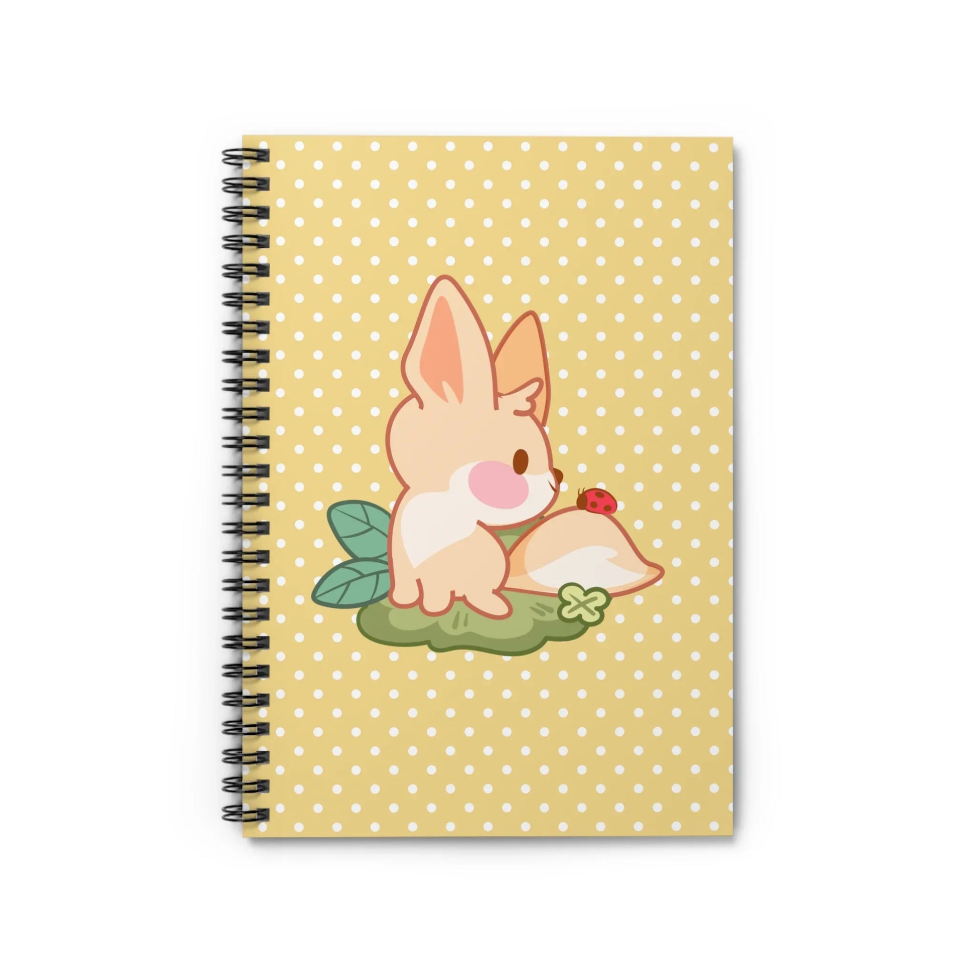 Kawaii Fennec & Ladybug Ruled Journal - Puppy's Aesthetics