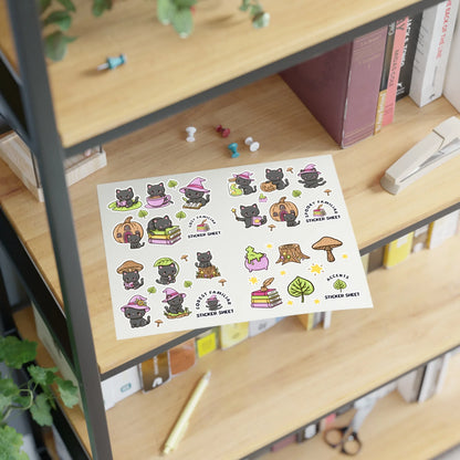 Kitty Cozy Familiar Sticker Sheet - Puppy's Aesthetics