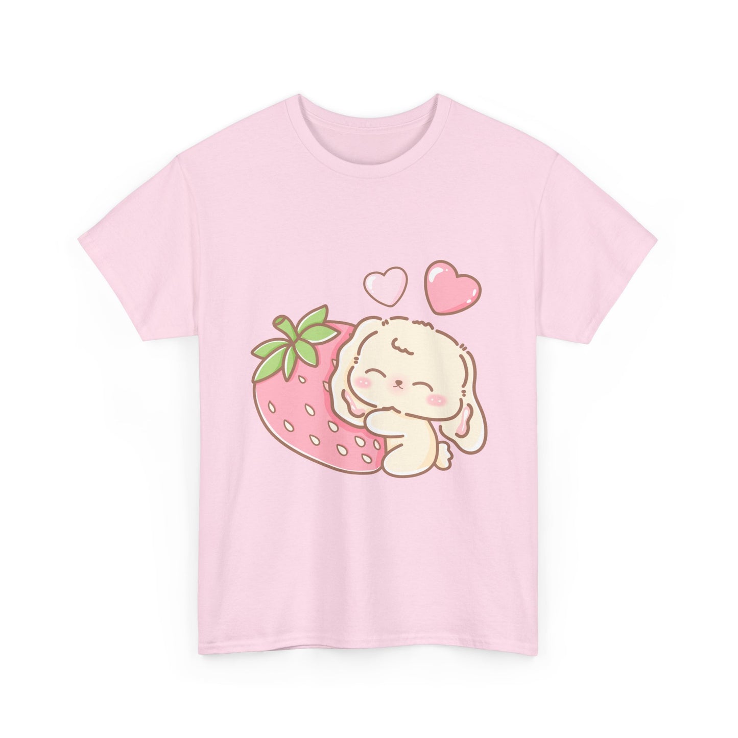 Cute Bunny Strawberry Play Tee - Puppy's Aesthetics