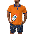 Cosmic Rocket Polo Shorties Set