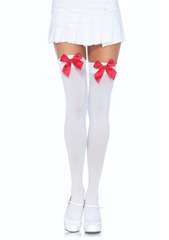 Kay Opaque Bow Thigh Highs