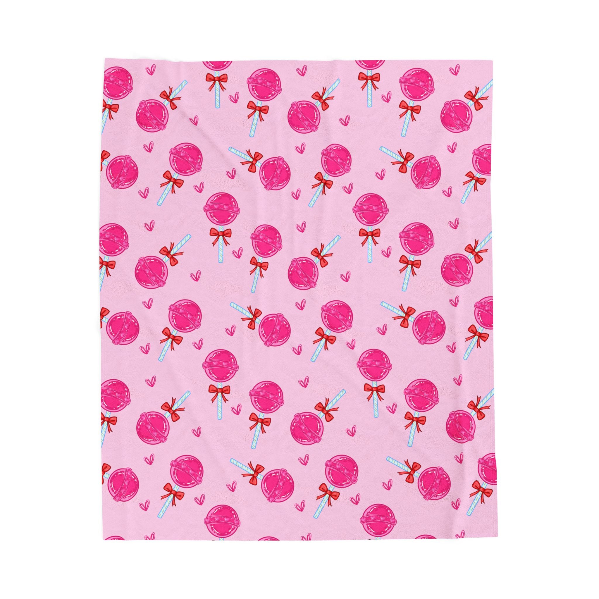 Pink Lollipop Velveteen Plush Blanket