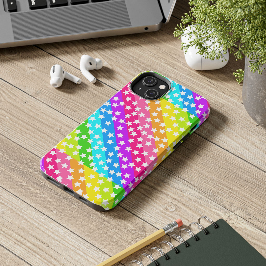 Starry Sprinkle Rainbow Tough iPhone Case