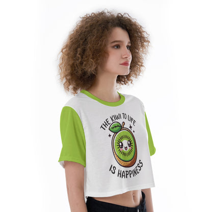 Kiwi Life Graphic Crop Tee