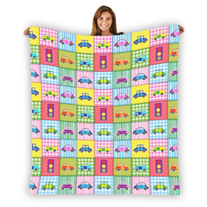 Little Driver Flannel Throw Blanket