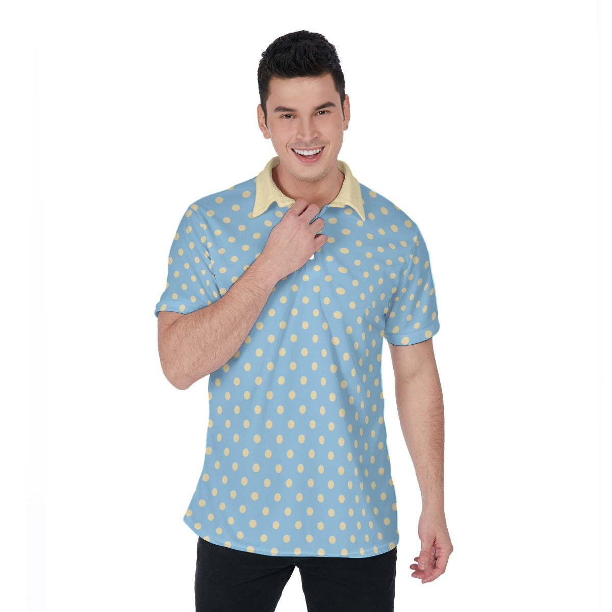 Blue Polka Dot Polo Shirt