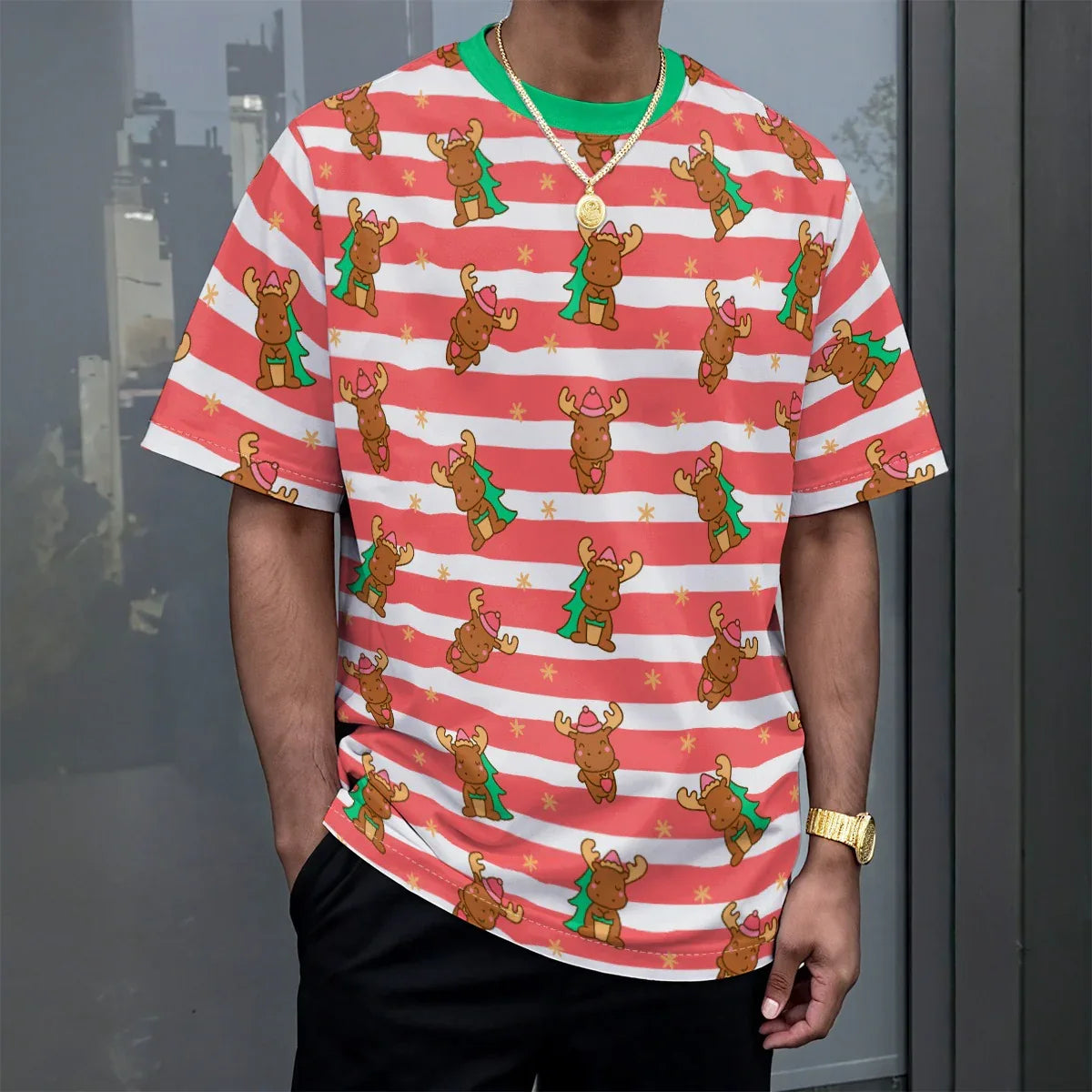 Merry Moose Drop-Shoulder Tee - Puppy's Aesthetics
