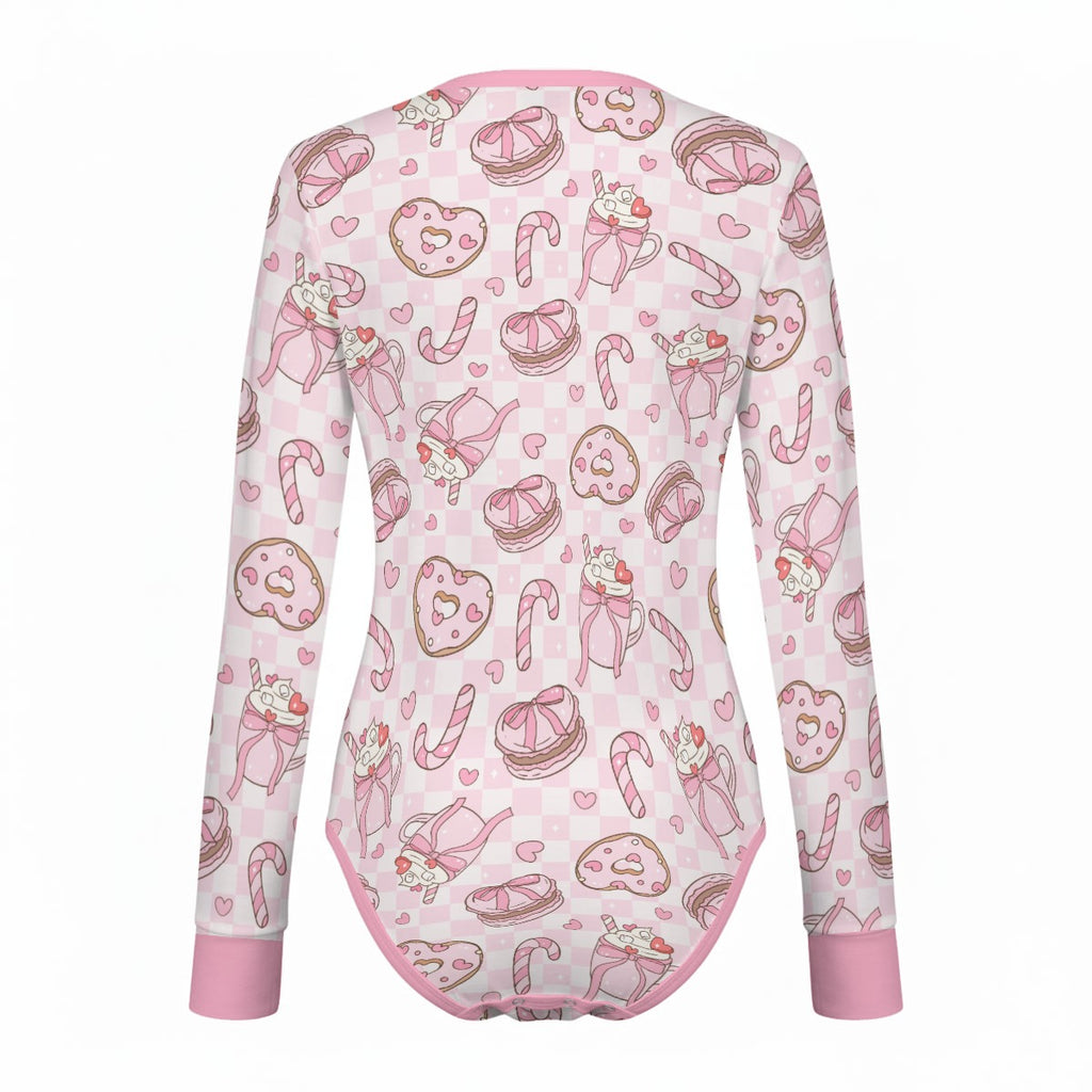 Sugar Plum Sips Long Sleeve CuddleSuit
