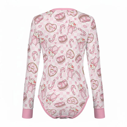 Sugar Plum Sips Long Sleeve CuddleSuit - Puppy's Aesthetics
