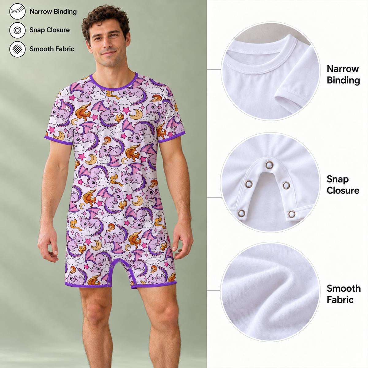 Dreamy Little Dragons Play Snap Romper