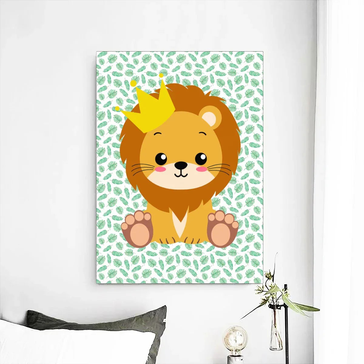 Adorable Jungle Lion Frameless Mural - Puppy's Aesthetics