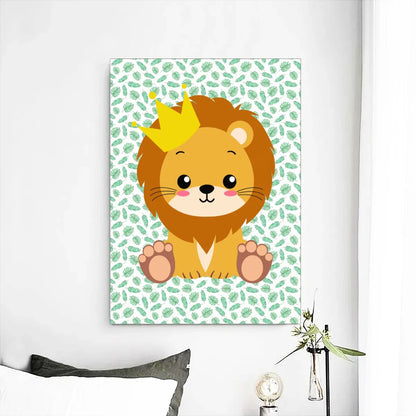 Adorable Jungle Lion Frameless Mural - Puppy's Aesthetics