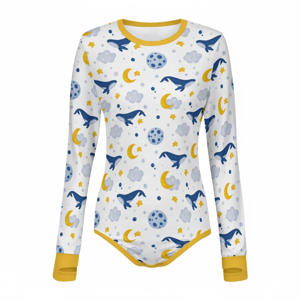 Sleepy Whale Dreams Long Sleeve CuddleSuit - Puppy's Aesthetics