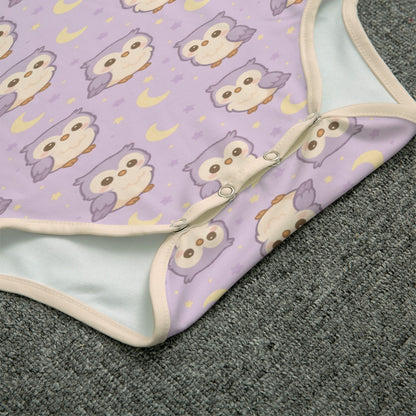 Moonlit Hoot Short Sleeve CuddleSuit