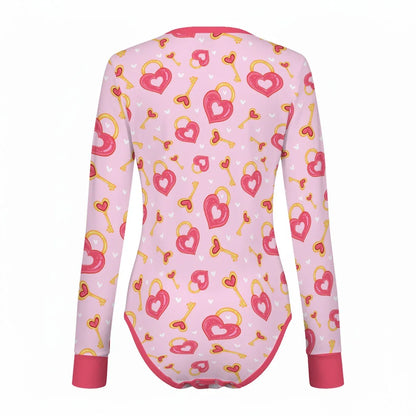 Heart & Key Long Sleeve CuddleSuit - Puppy's Aesthetics