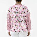 Pink Meadow Sequin Sleeve Sweater