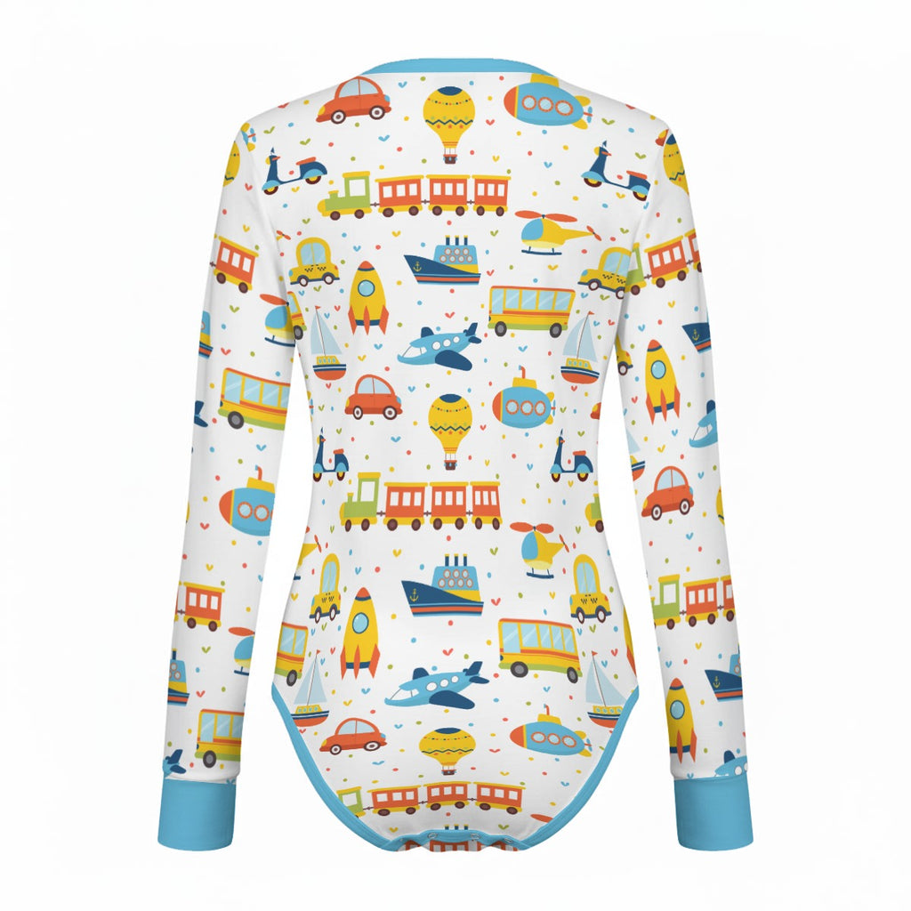 Playful Transport Long Sleeve CuddleSuit