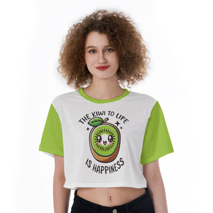 Kiwi Life Graphic Crop Tee