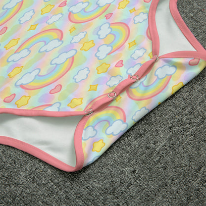 Pastel Rainbow Short Sleeve CuddleSuit