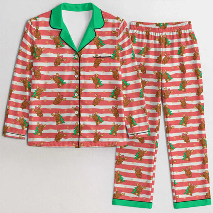 Merry Moose Satin Pajama Set - Puppy's Aesthetics