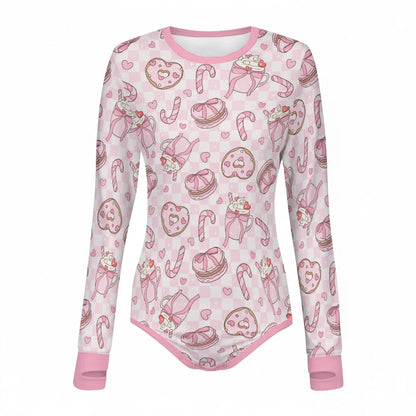 Sugar Plum Sips Long Sleeve CuddleSuit - Puppy's Aesthetics