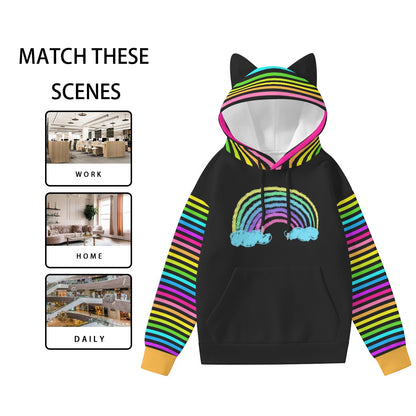 Rainbow Cat Ears Unisex Hoodie