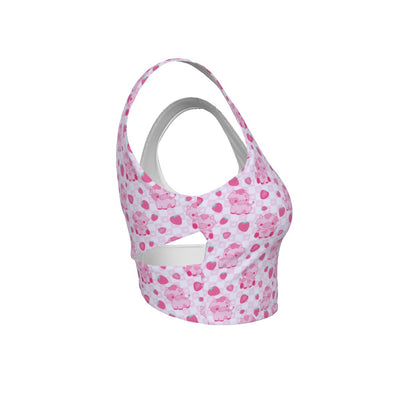 Berry Moo Cross-Back Sports Bra