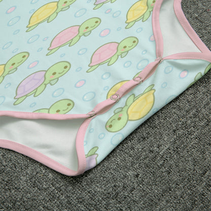 Tiny Turtle Short Sleeve CuddleSuit