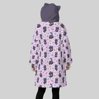 Purrfect Cozy Ear Fleece Hoodie Blanket - Puppy's Aesthetics