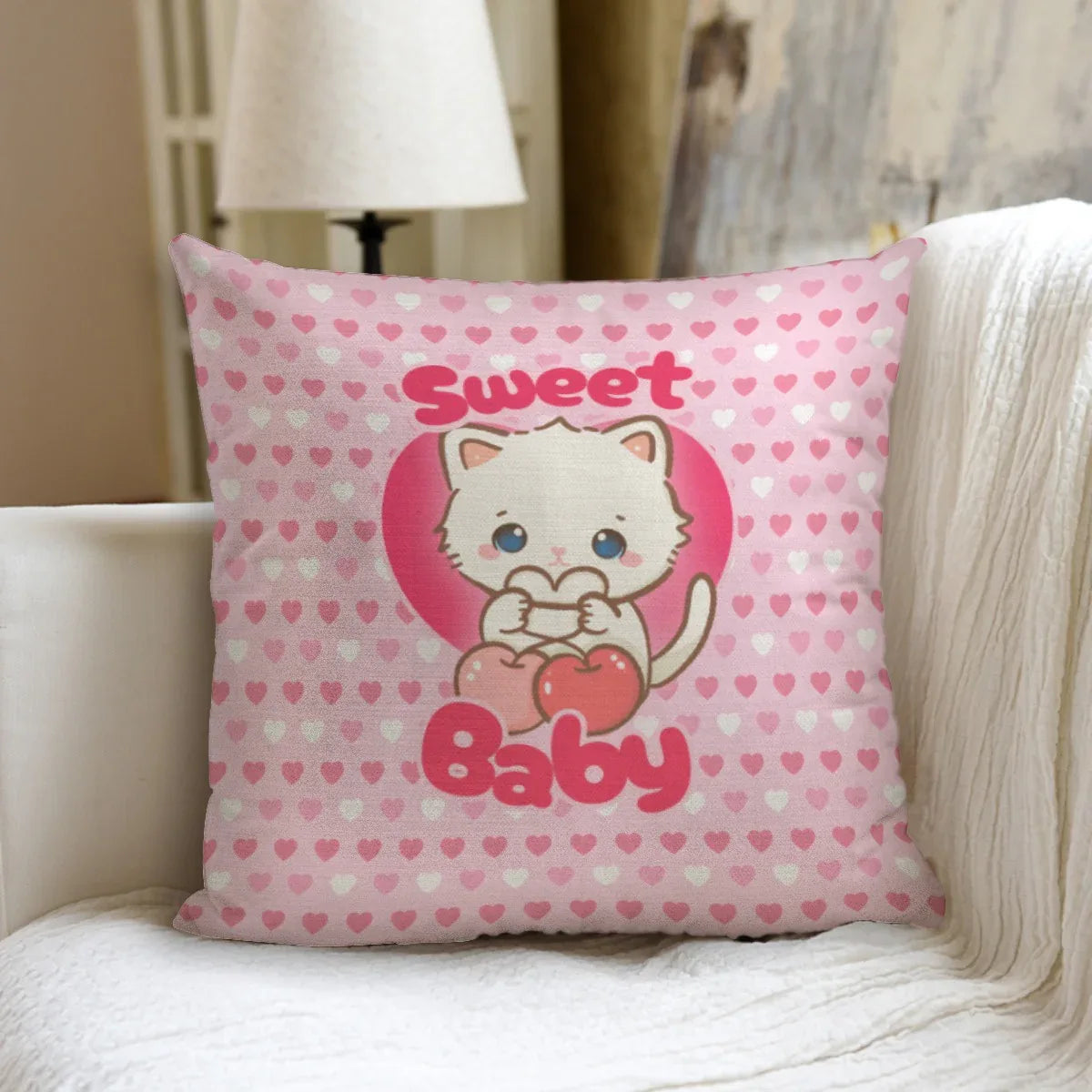 Sweet Baby Heart Throw Pillow - Puppy's Aesthetics