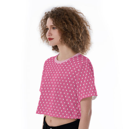 Pink Polka Dot Crop Top