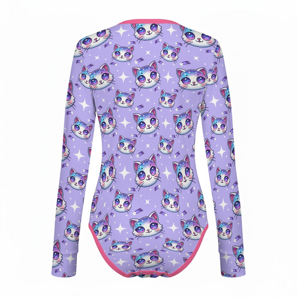 Galaxy Kitty Long Sleeve CuddleSuit