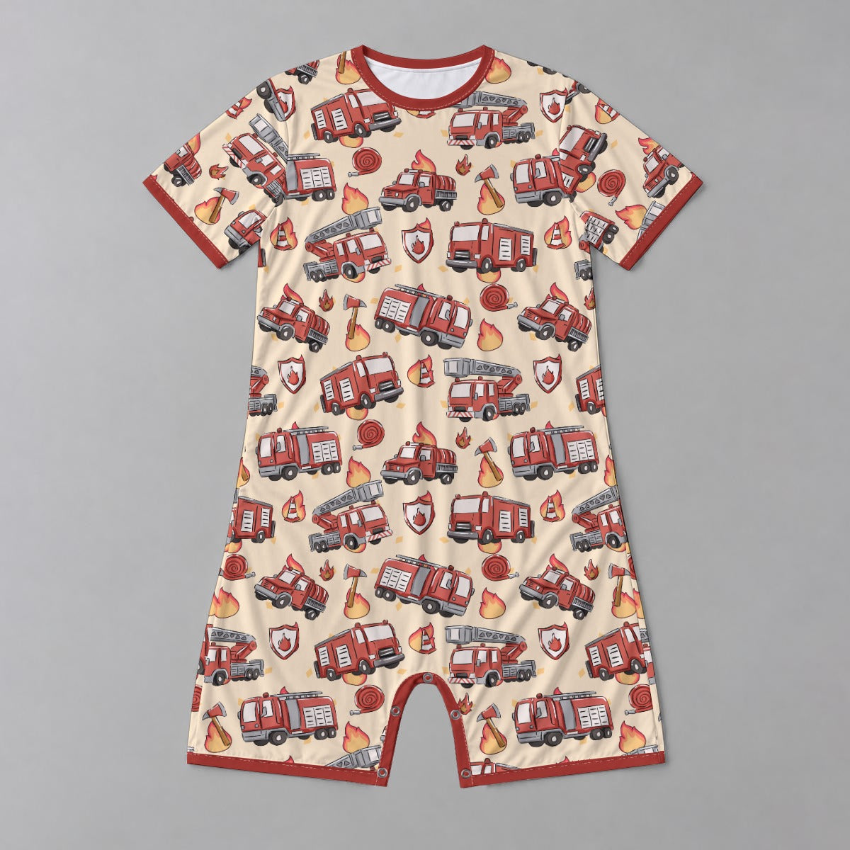 Little Firefighter Play Snap Romper