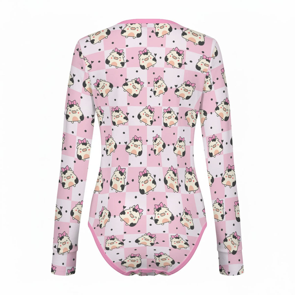 Pink Meadow Long Sleeve CuddleSuit