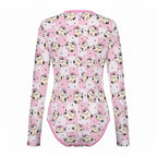 Pink Meadow Long Sleeve CuddleSuit