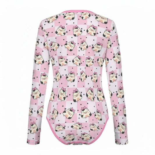 Pink Meadow Long Sleeve CuddleSuit - Puppy's Aesthetics