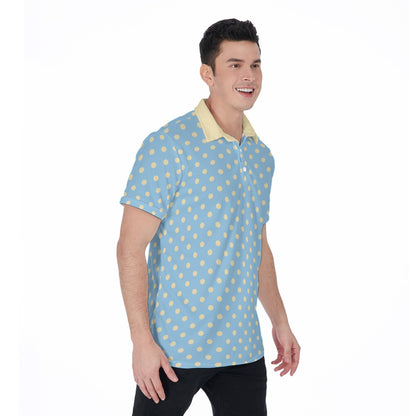 Blue Polka Dot Polo Shirt