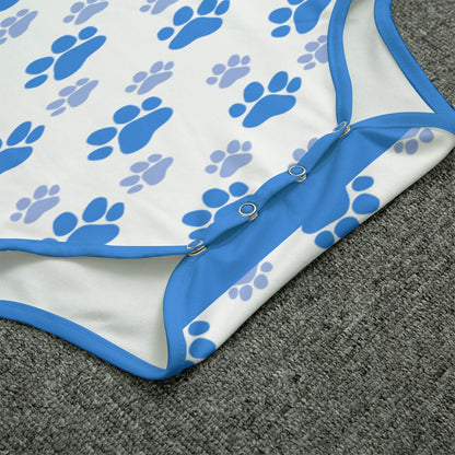 Blue Puppy Paws Adult Unisex Onesie