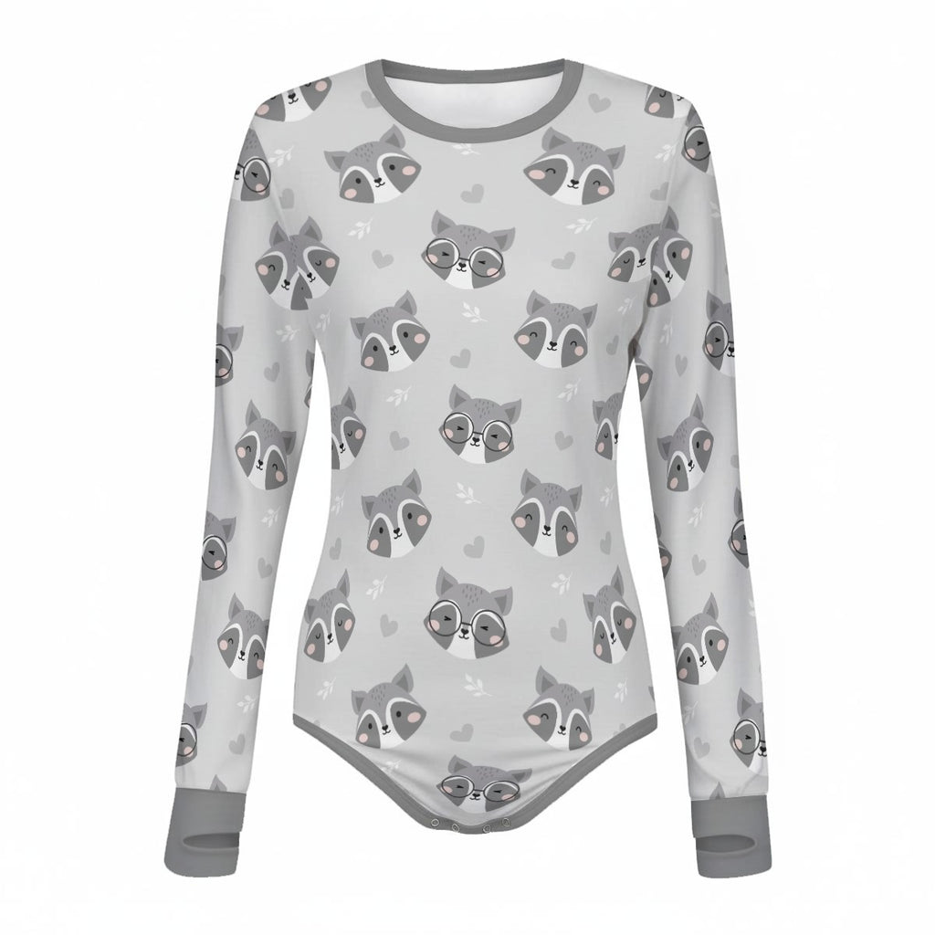 Sleepy Raccoon Long Sleeve CuddleSuit